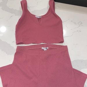 Mauve Biker Short Set